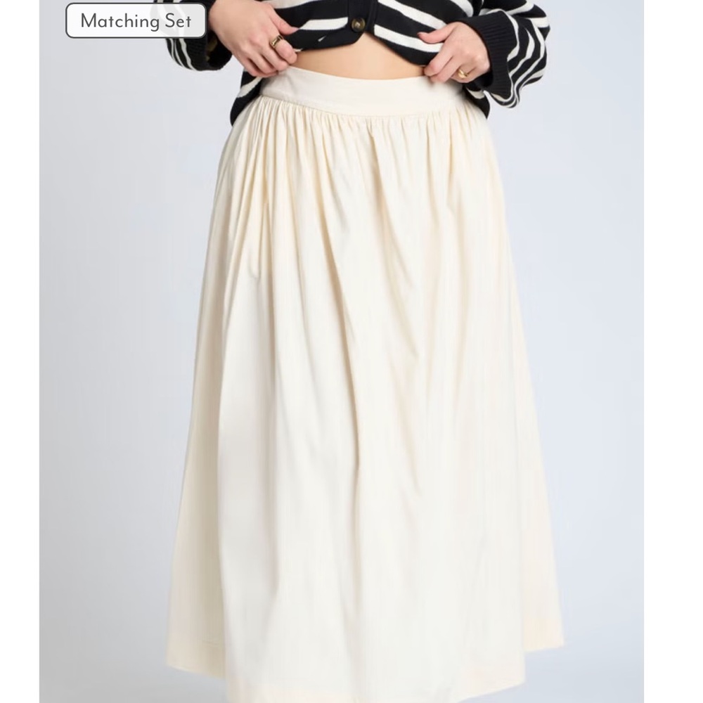 Eloquii Cream Full Length Skirt